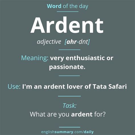 ardent definition dictionary